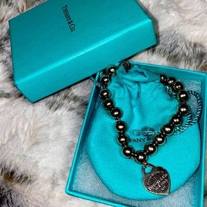 Used Tiffany & Co. heart tag beaded bracelet